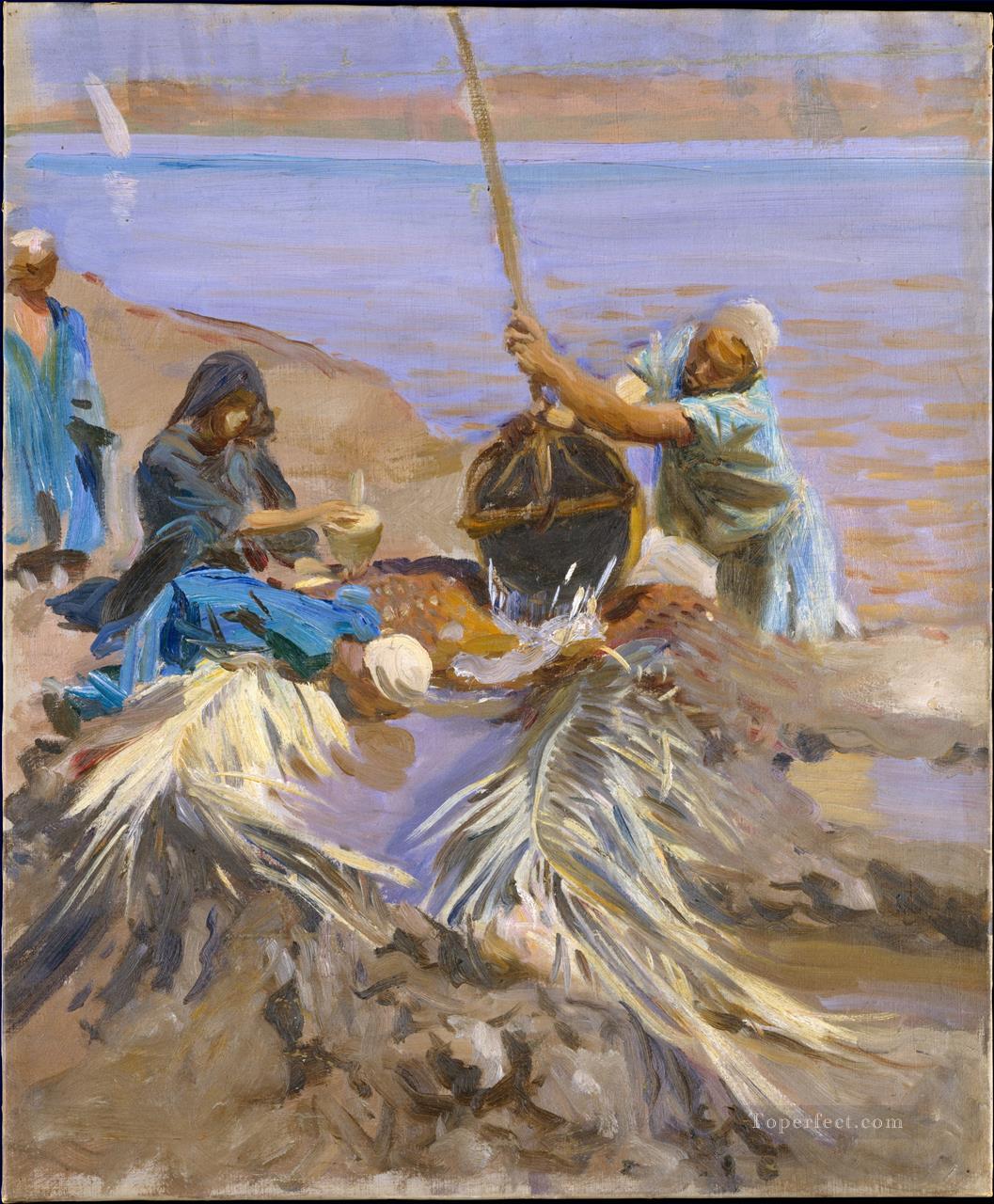 Egipcios sacando agua del Nilo John Singer Sargent Pintura al óleo